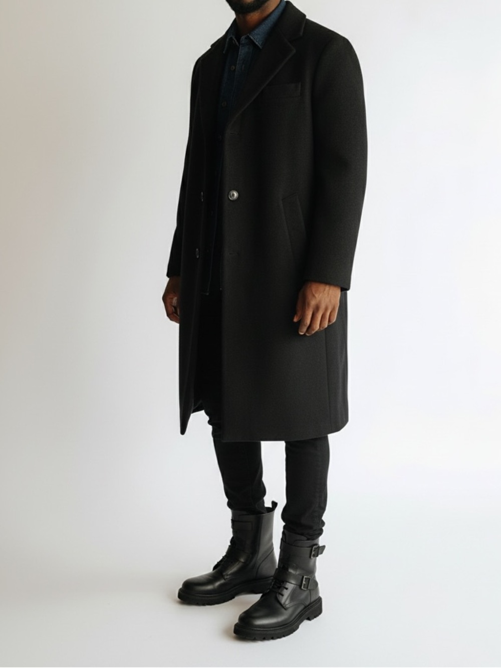 Chaps Ralph Lauren Vintage Wool Cashmere Blend Overcoat Top Coat Men 42R